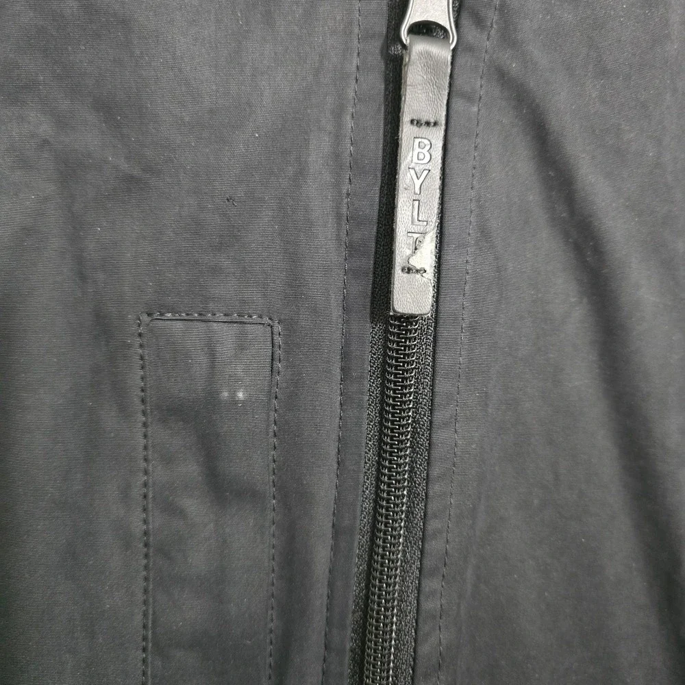 BYLT Premium Basics Hi-Lo‎ Reversible Bomber Jacket Mens Large Black Olive Green